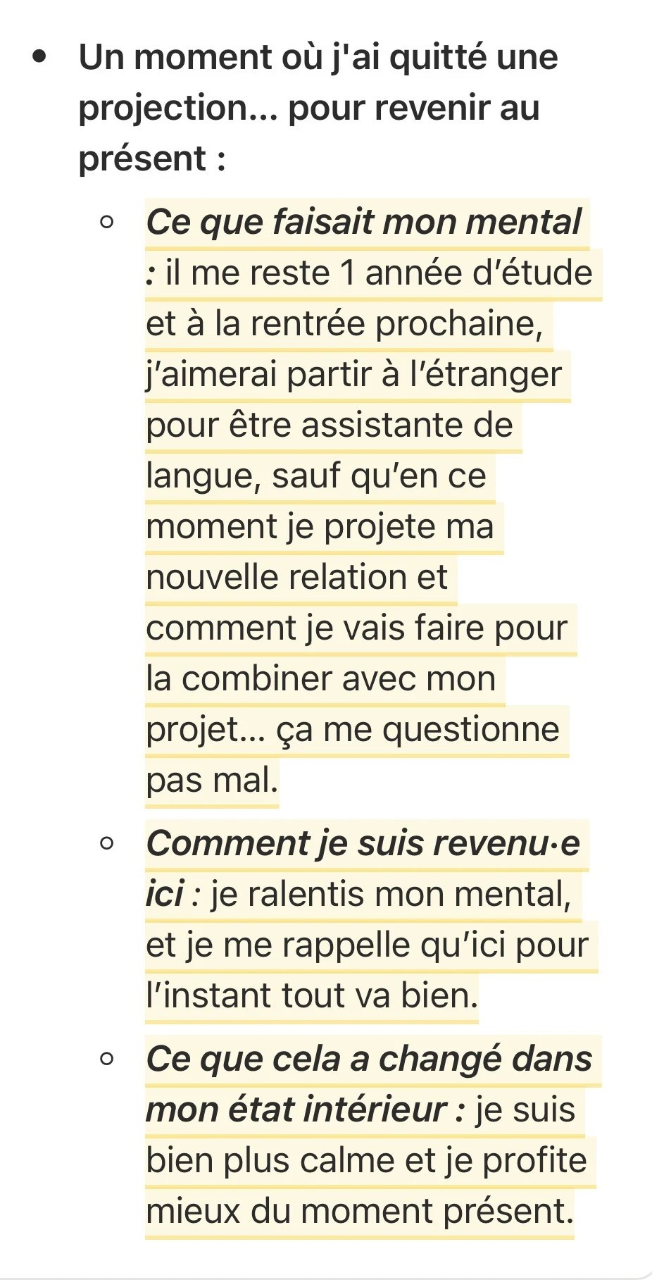 Check-point de Jeanne — quitter la projection, revenir au présent