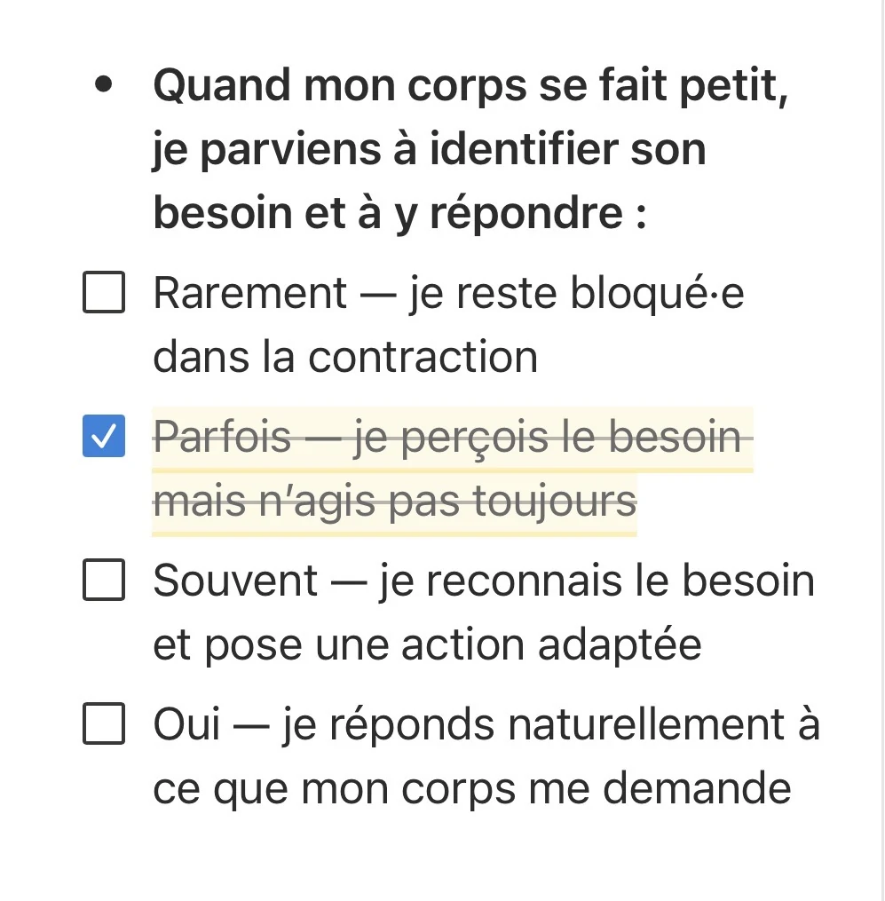 Check-point de Marie — percevoir le besoin sans toujours agir
