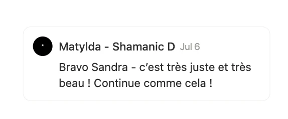 Réponse de Matylda à Sandra