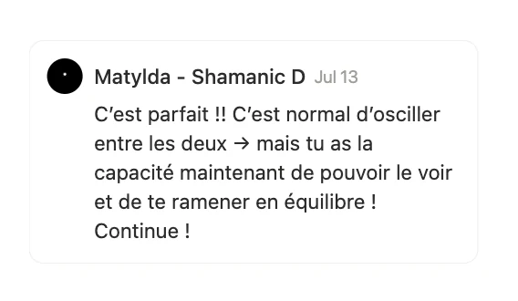 Réponse de Matylda à Sandra