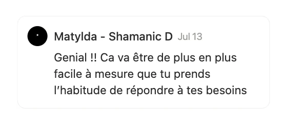 Réponse de Matylda à Sandra