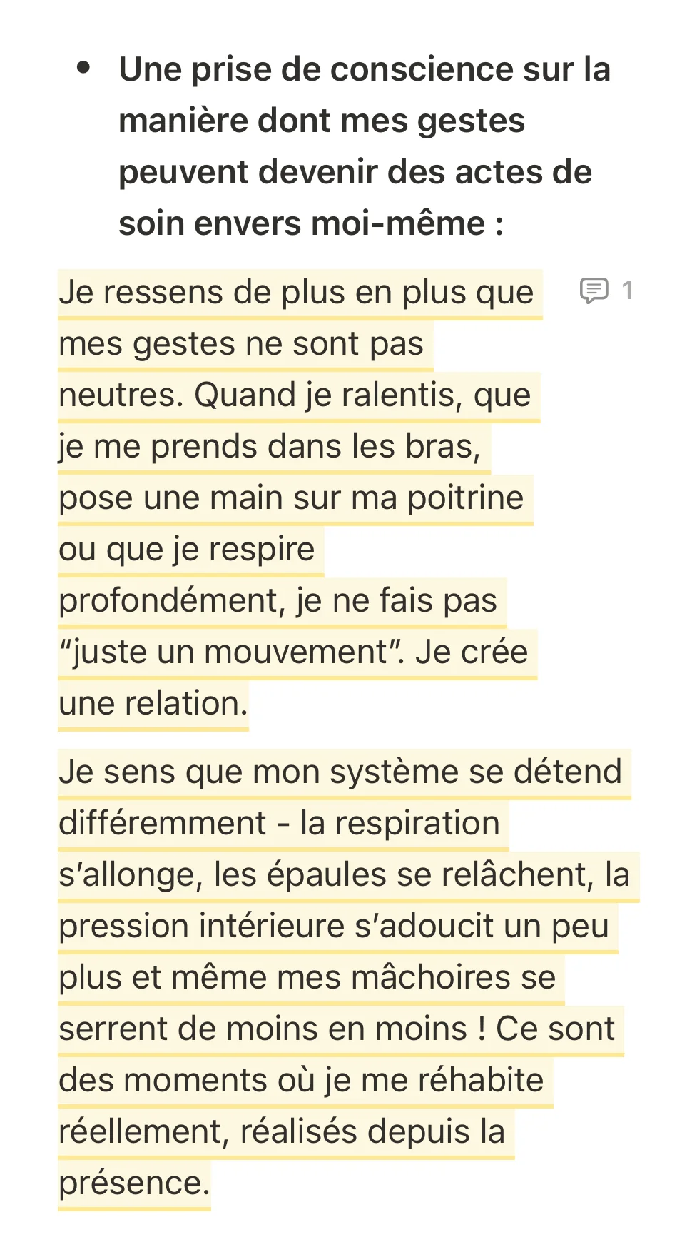 Réponse écrite d'une participante — Phase 3