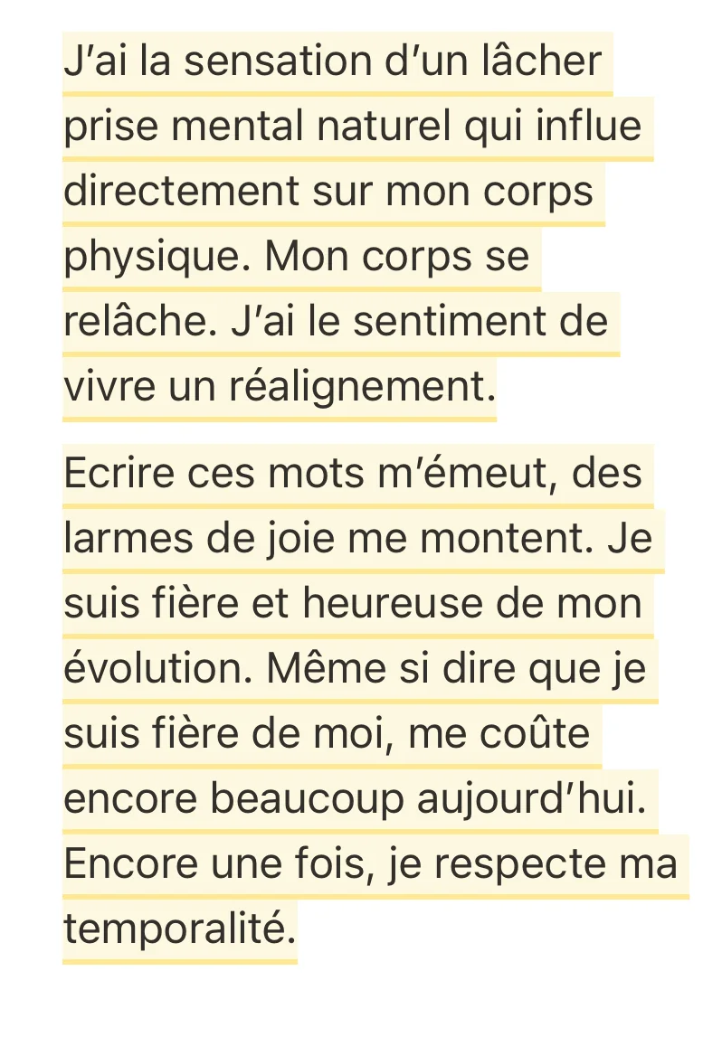 Réponse écrite d'une participante — Bilan