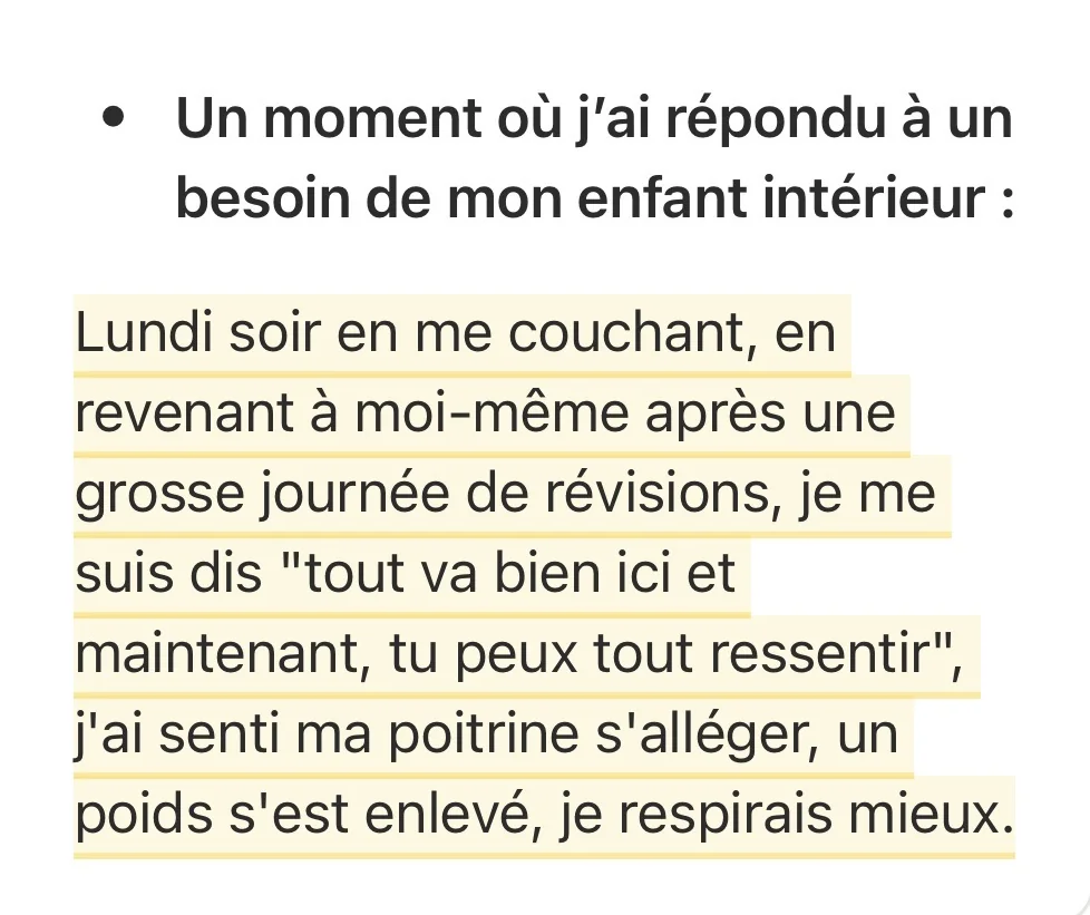 Réponse écrite d'une participante — Phase 3