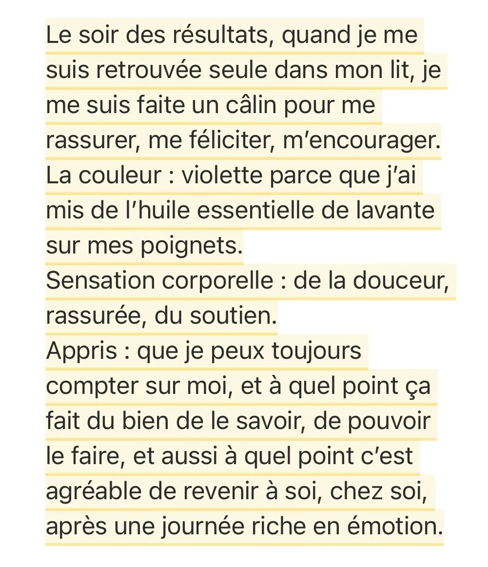 Réponse écrite d'une participante — Bilan