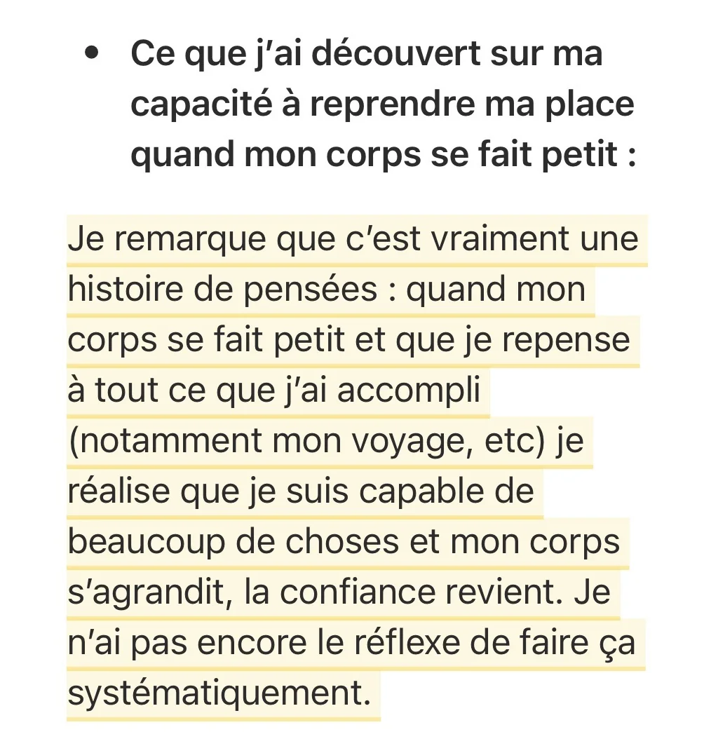 Réponse écrite d'une participante — Phase 2