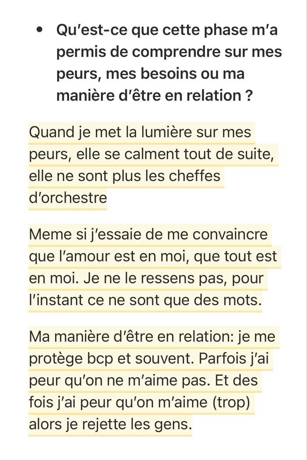 Réponse écrite d'une participante — Phase 2