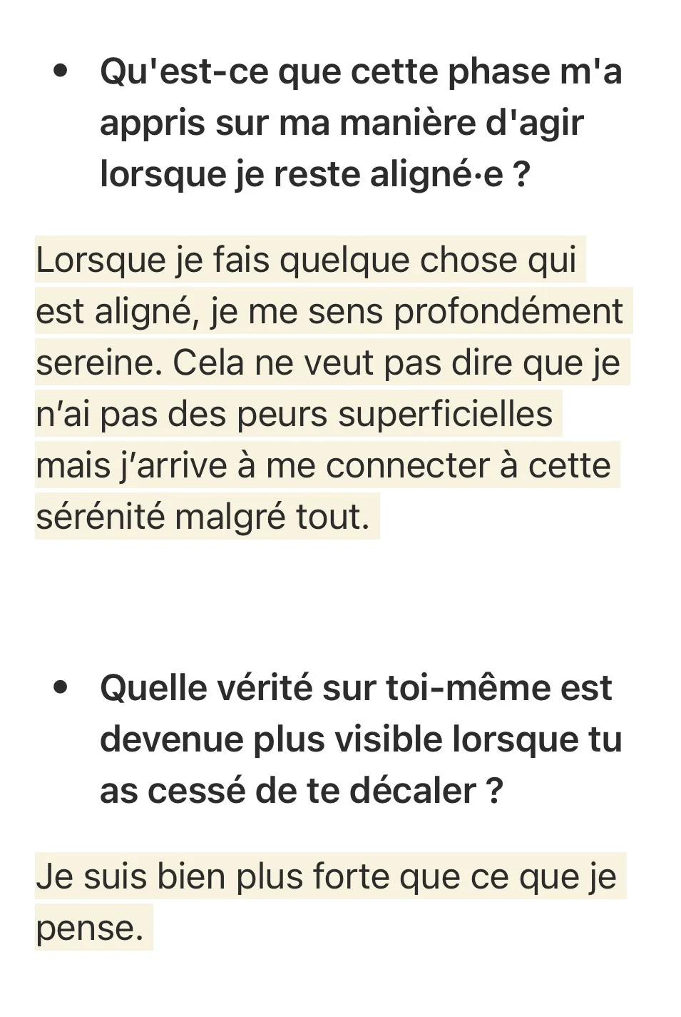 Réponse écrite d'une participante — Phase 3