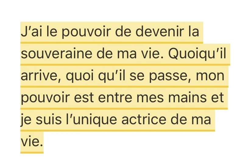 Réponse écrite d'une participante — Bilan